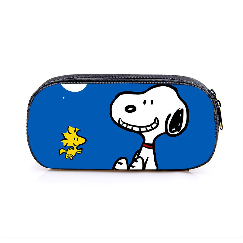Nuevo Snoopy transfronterizo bolsas de lápiz de gran capacidad creativas caja de papelería de dibujos animados de alto valor de la cara caja de lápiz para estudiantes de primaria