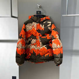 《毒家版高品质》V家爆款新款马赛克羽绒服外套时尚百搭男女同款