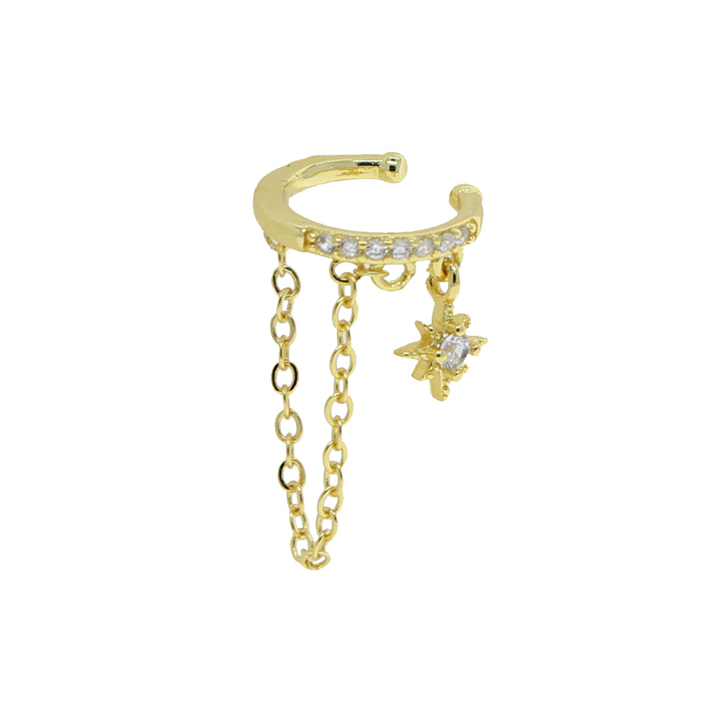 Orecchini a clip a forma di stella con zirconi per donna oro_voghion.com