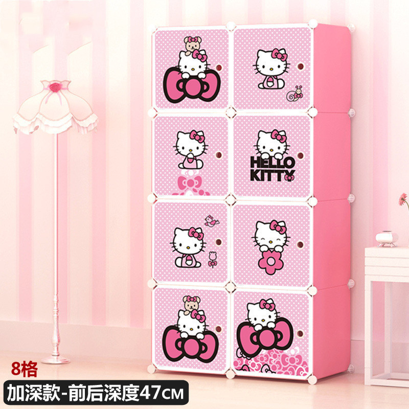 卡通儿童衣柜收纳柜子宝宝简易组装衣橱经济型塑料储物柜厂家批发