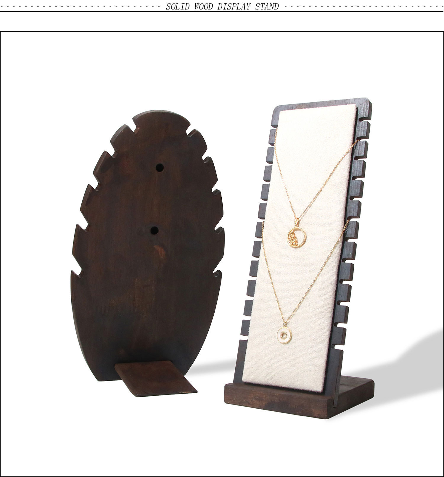 solid wood Material Solid Color Pattern Simple Style, Classic Style Style Factory In Stock Creative Jewelry Stand Log Vintage Display Stand Set Necklace Ear Stud Bracelet Bead Tray