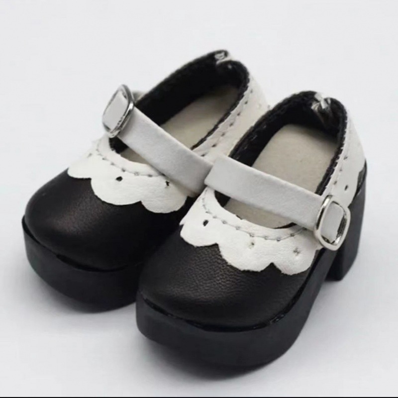 4 점  신발 센티미터 인형 신발 중간 발 뒤꿈치 작은 가죽 신발 레이스 속편 하이힐