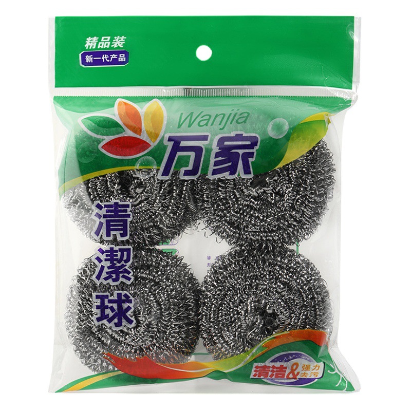 Bola de limpieza de acero inoxidable no se cae Bola de alambre de acero Bola de alambre de cocina para el hogar Bola de alambre de acero de gran tamaño al por mayor