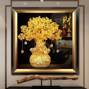 Diamond Cross Stitch 5 Diamond Painting Wealth Flowing Restaurant Money Tree Fortune Tree New Line Embroidery Living Room Diamond Embroidery