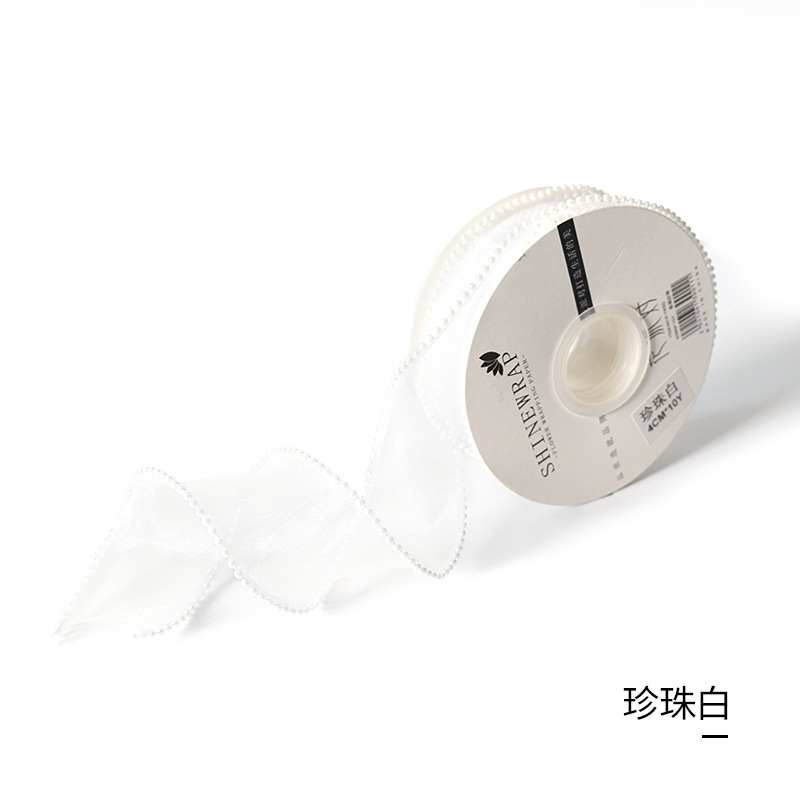 Cinta de embalaje para flores con perlas bilaterales, para regalos y ramos, fábrica al por mayor