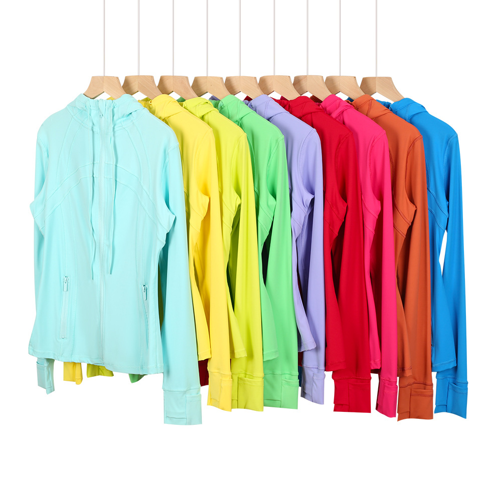 Women's Clothing Slim Fit Hooded Jacket For Women Zipper Cardigan Fitness Top For Running Yoga Sports In Stock_ecoleips.com