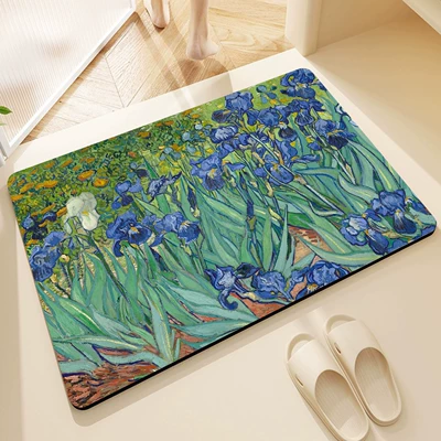 Avtomobil döşəmə paspasları — Oil Painting Style Bathroom Floor - iris-4060cm-upgraded-version-of-diatom-mud