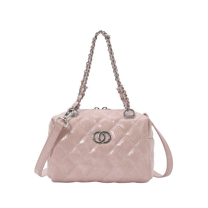 Moda francesa de cadena de diamante bolso de mano pequeño cuadrado de mujer pequeña fragancia alta sensación de lujo ligero bolso de hombro simple
