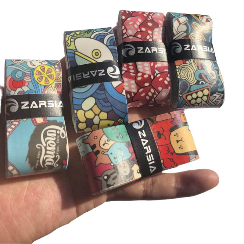 Zarsia nuevo Frosted impresión sudor-absorbente banda colorida malla bádminton raqueta mano pegamento seco antideslizante banda antitranspirante 3cm