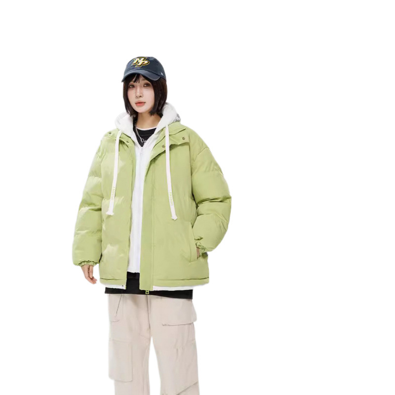 Japón fresco estilo de pareja de algodón de otoño y invierno estilo de moda sen simple cremallera cardigan falso dos juegos de chaqueta con capuzas de invierno