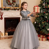 Детское платье, брендовый наряд маленькой принцессы, длинные блестки для ногтей, новая коллекция, детская одежда, оптовые продажи