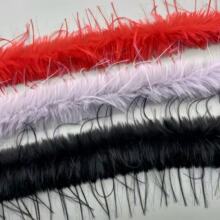 跨境现货仿火鸡毛条人造毛装饰DIY羽毛条欧美服装辅料仿驼鸟毛条