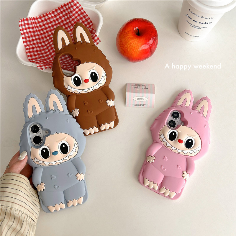 Cartoon Stereo Labubu Iphone14/13 Suitable for 11 Apple 16/15Promax Mobile Phone Case 12 Anti-Fall Cover