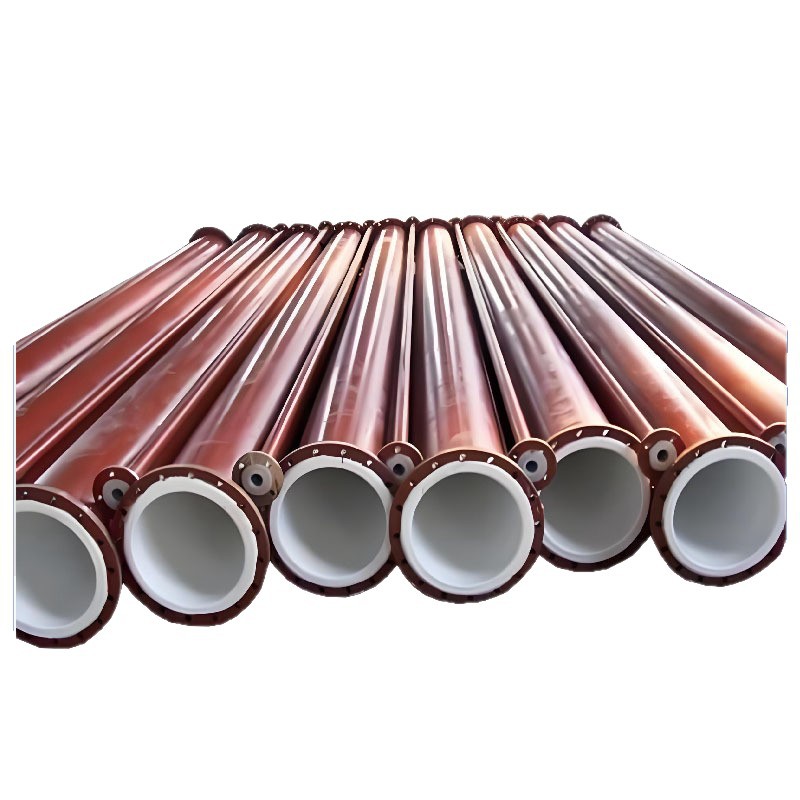 Brida de conexión en stock forrado plástico forrado de acero tetrafluoro tubería de gran diámetro tubería química sistema de agua caliente y fría tubo compuesto de acero plástico