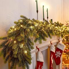 クロスボーダー热い贩売クリスマス籐PE松针シミュレーション籐花リングテーブルホームクリスマス装饰籐