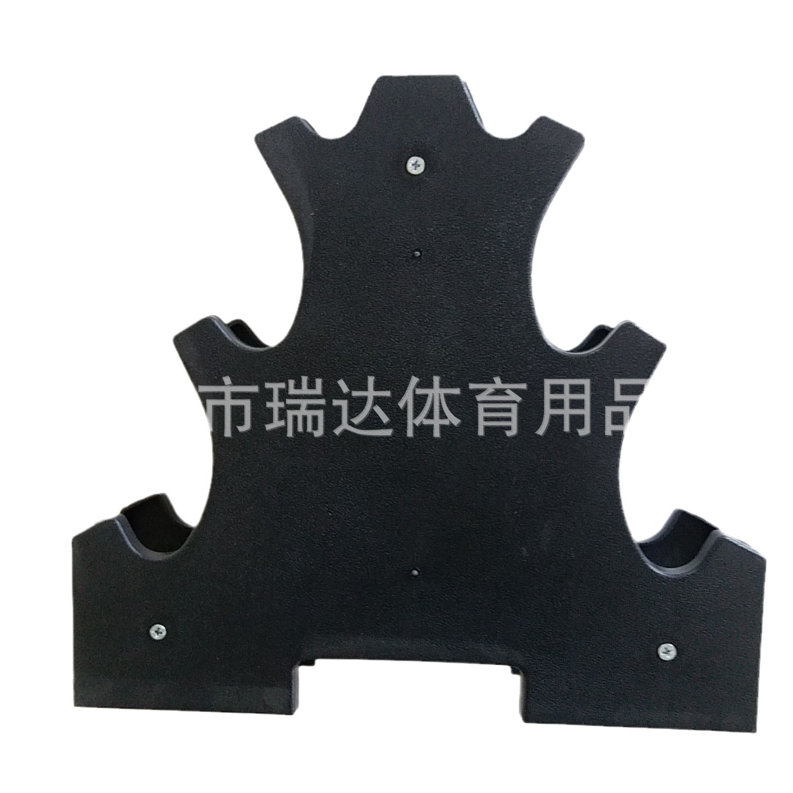 Las ventas de la fábrica de plástico recubierto de galvanoplastia mancuerna tipo de plástico una mancuerna rack con 6 ABS dumbbell Rack para dos lados