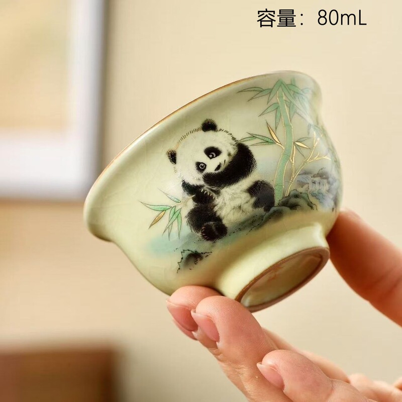 汝窑茶杯珐琅彩品茗杯泡茶杯开片主人杯客杯个人杯陶瓷纪念伴手礼|undefined