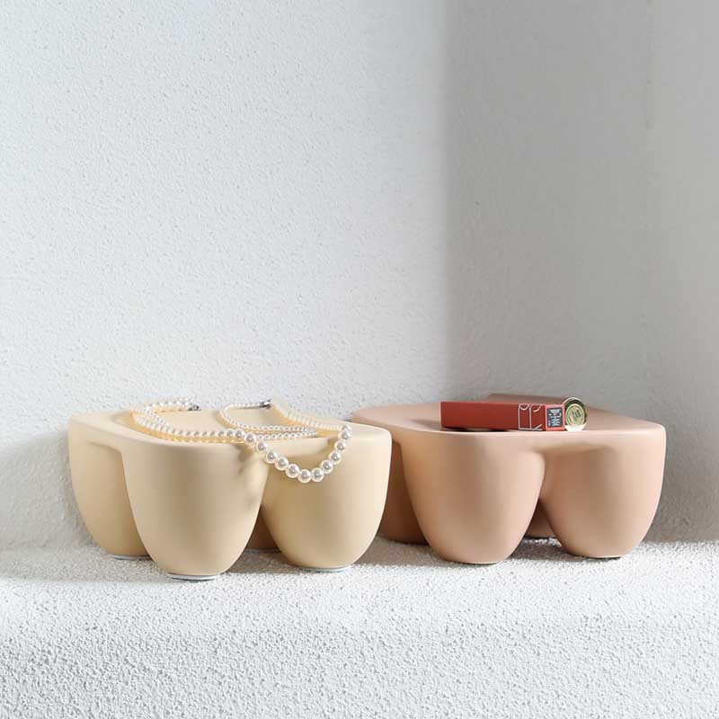 Placa de cerámica de viento de crema adornamiento ins viento alto pie bandeja de joyería perfumada placa de exhibición decoración suave para el hogar