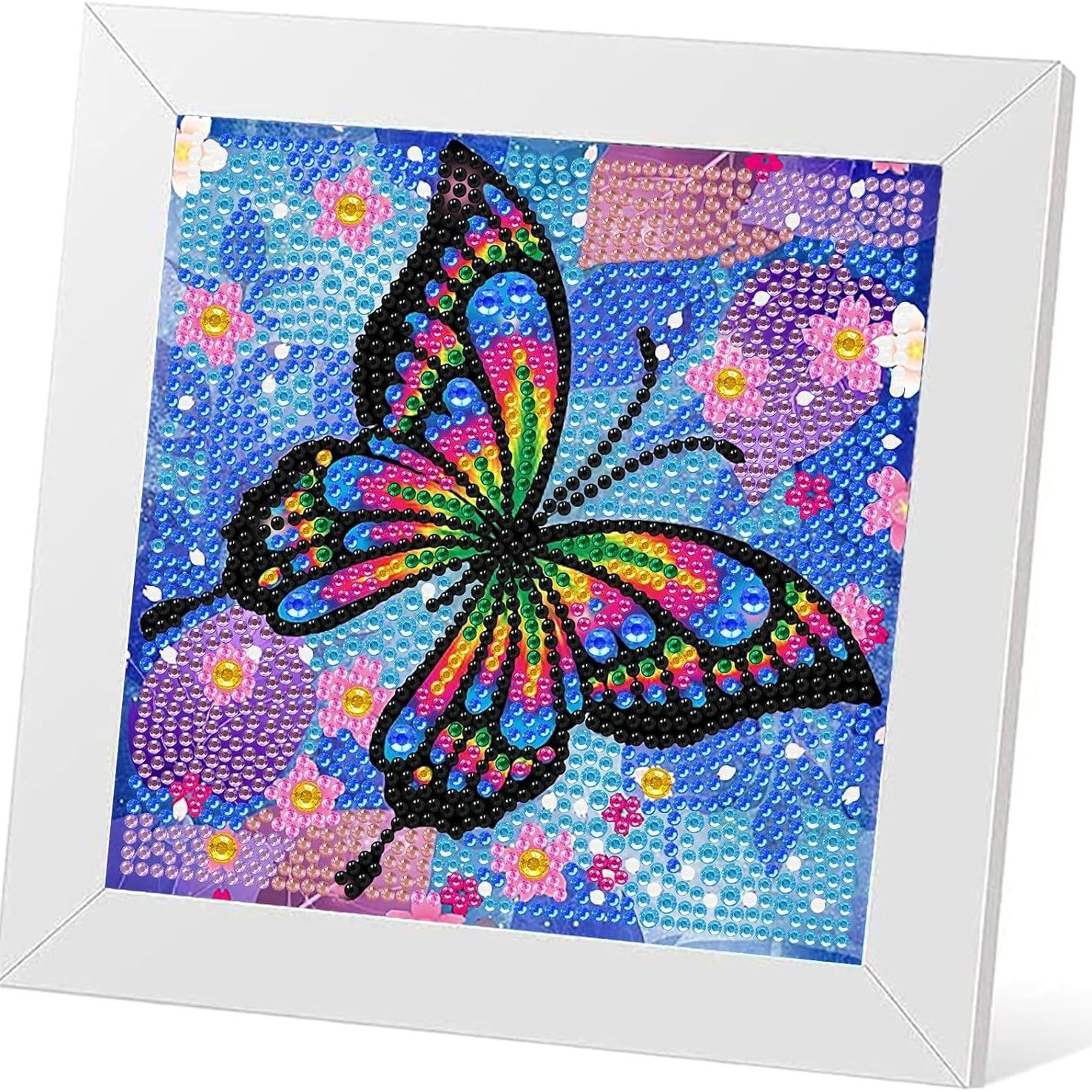 定制跨境钻石画满钻手工diy小白框砖石画贴钻画点钻动物风景贴画