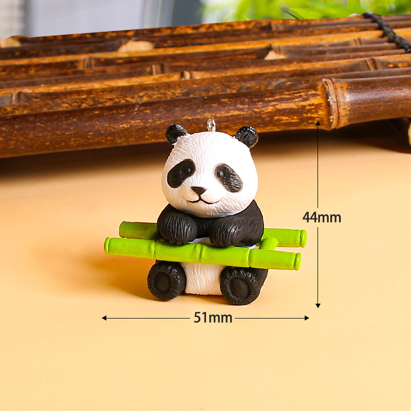 樹脂パンダクリエイティブ装飾品 diy キーホルダーペンダント漫画かわいい文化創造旅行お土産バッグペンダント|undefined