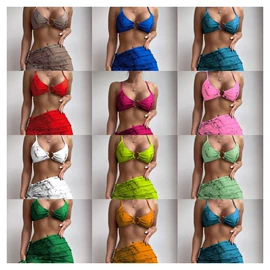 比基尼;连体泳衣;三件套泳装