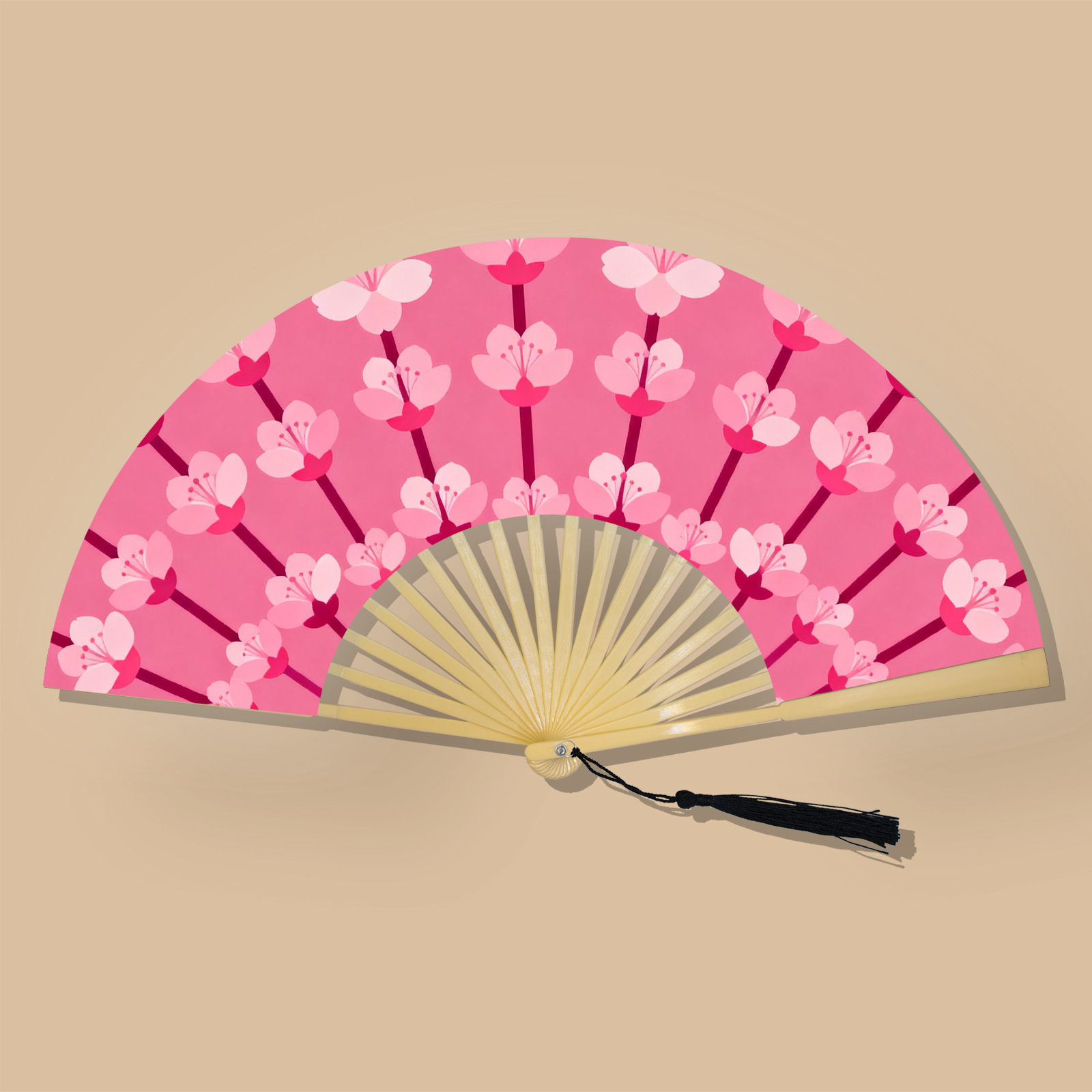 Abanico Plegable Artesanal de Poliéster y Plástico, para Hanfu y Eventos image 17