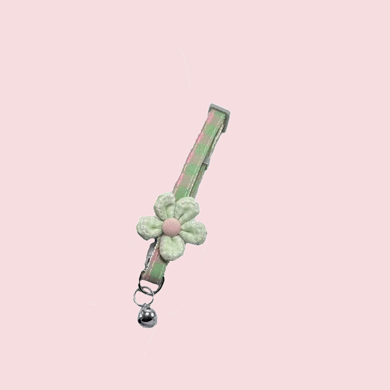 1.0 Collar de mascotas de tela de cuadrillas, collar de nylon ajustable para perros y gatos pequeños