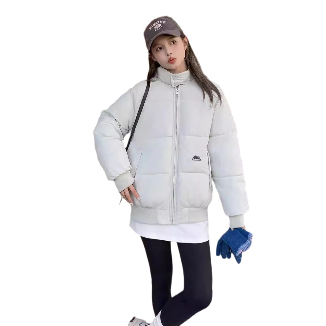 2024 otoño y invierno surcoreano Dongdamen nuevo temperamento de moda ropa de algodón de algodón de cuello vertical ropa de algodón de mujer abrigo corto image 5