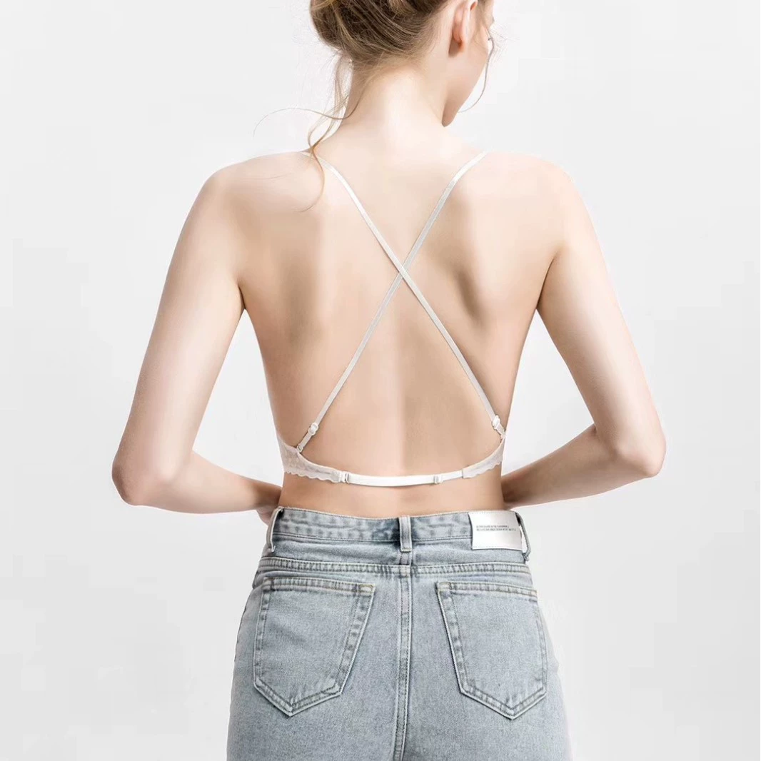 Sexy lace underwear, wireless bra, dress, European style, french style, backless, beautiful back