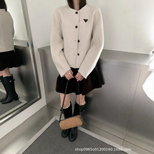 韩系极简风圆领短款毛呢外套2025秋冬新款休闲百搭双面羊毛大衣女