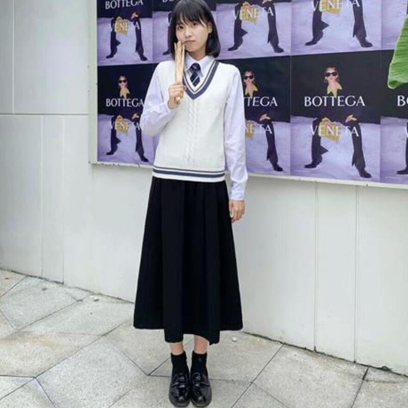 秋の制服セット 中高生制服 イギリス風カレッジスタイル JK 日本風制服 ワンピース セーター ロングスカート 韓国風|undefined