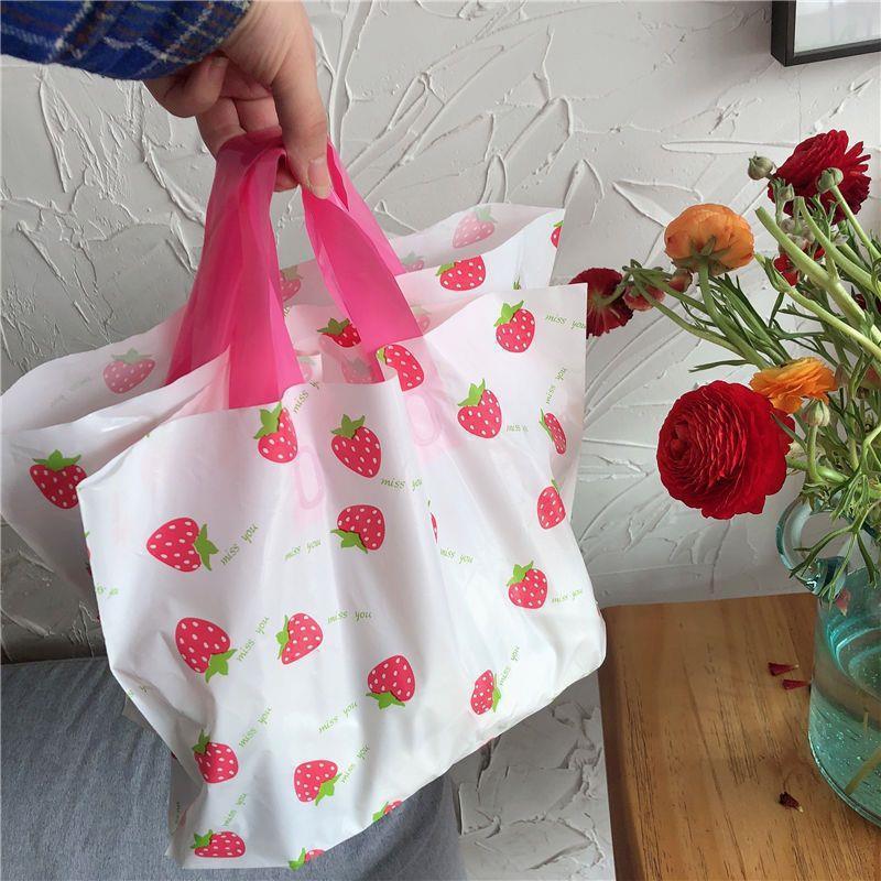 衣料品店バッグポータブルビニール袋夏のピーチ新鮮な誘惑プラスチックショッピングバッグ化粧品バッグ送料無料|undefined
