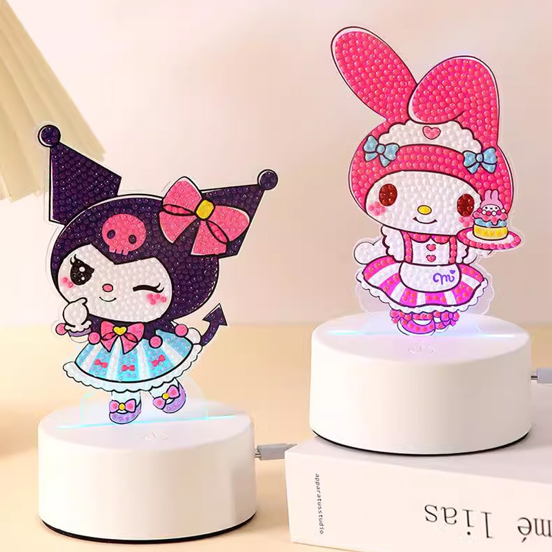 Creative DIY Diamond Painting Led Cartoon-Shaped Night Light Bedside Ornament Cartoon Christmas Holiday Decoration Night Light