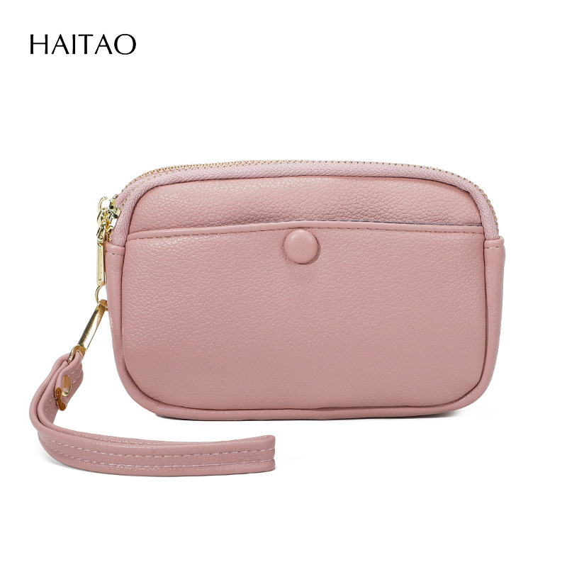 Nuevo monedero con correa de muñeca, bolsa de almacenamiento de monedas de múltiples tarjetas, monedero simple con llavero de gran capacidad