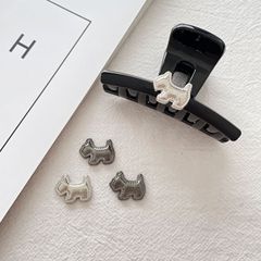 韩国简约可爱卡通小狗合金贴片diy发卡抓夹头饰手机壳饰品配件批