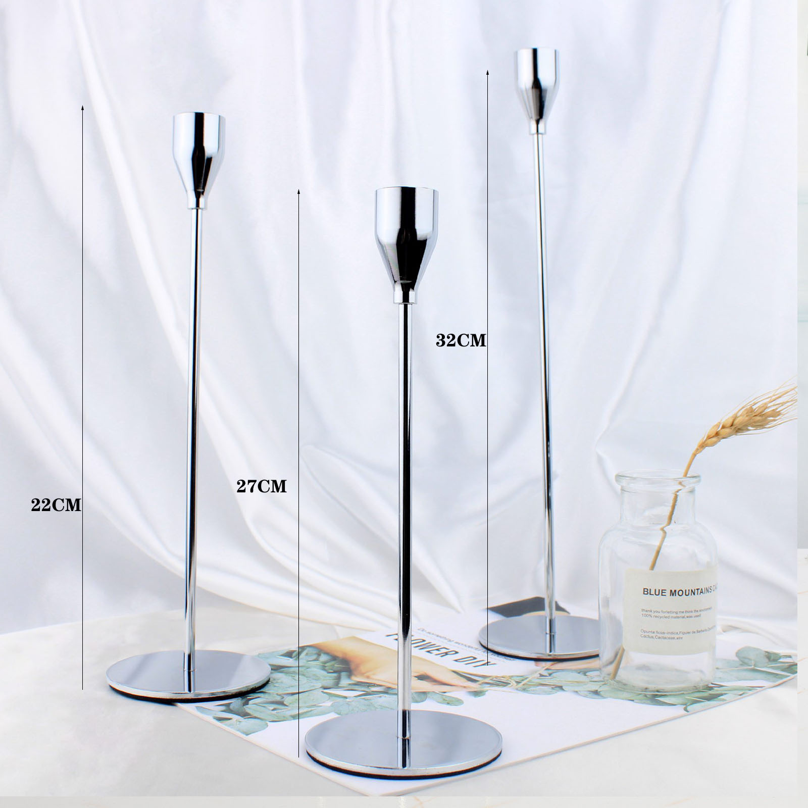 Vacaciones cumpleaños candelabro decoración oro luz lujo vela lámpara hogar occidental romántica boda vela cena Accesorios