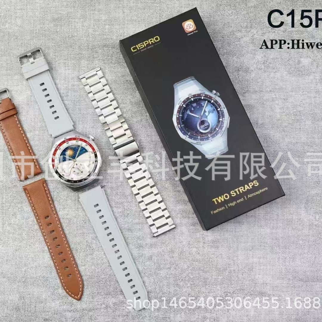 跨境爆款C15PRO智能手表蓝牙通话1.52inch心率血氧消息推送运动手