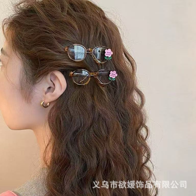 小众私藏~发夹女花朵眼镜边夹2025新款前额刘海夹子一字发卡头饰|undefined