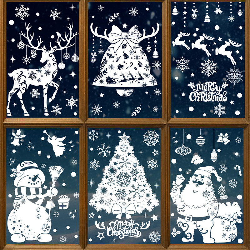 鈴ヘラジカクリスマスシールクリスマスおめでとう雪だるま老人雪雪静電貼りクリスマスデパートショーウインドー貼り|undefined