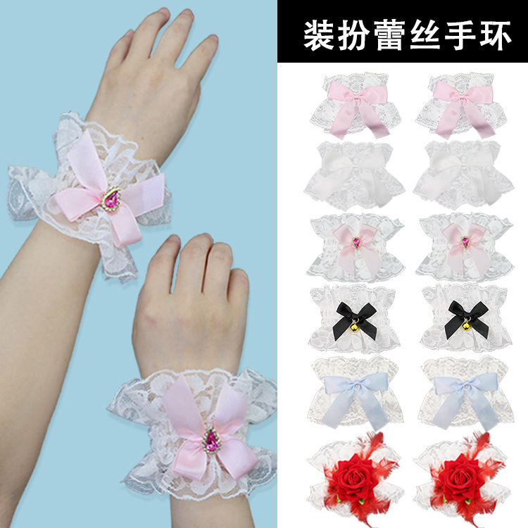 Cosplay de dibujos animados camarera adorable pulsera de encaje collar de ojos pegada de cabello cola zorro adornos de cabello show dress