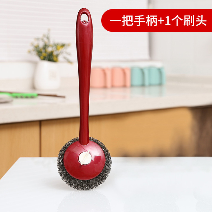 Stainless Steel Non-Shedding Steel Wire Ball for Pot Washing, Pot Washing, Dishwashing, Dishwashing Handle, Brush Cleaning Ball, Kitchen