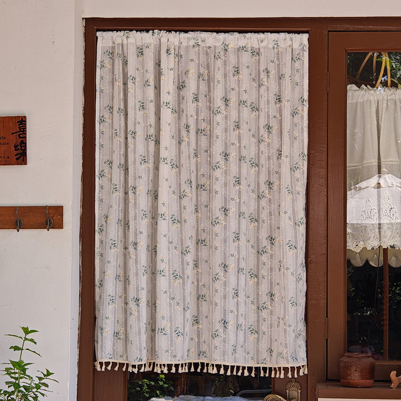 Door Curtain Home Punch-free Cafe Homestay Decorative Partition Curtain Kitchen Bedroom Japanese Half Curtain Cabinet Shade Curtain