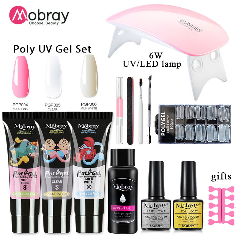Kit de herramientas para uñas con lámpara de gel de extensión de cristal para decoración de uñas transfronteriza, con gel de extensión sin papel de secado rápido
