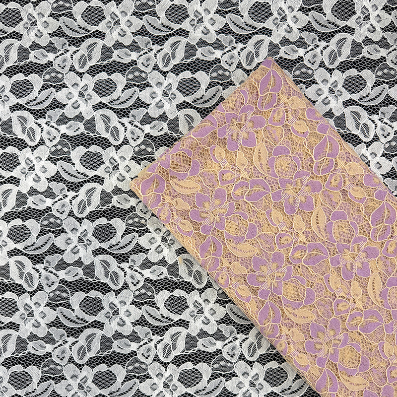 Tejido de encaje bicolor de algodón brocado floral de encaje multicolor cheongsam fabricantes de ropa en stock