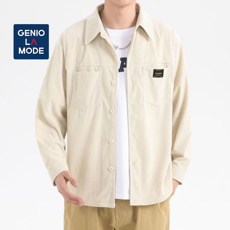 Spring and autumn corduroy shirt suit men's clothing set with jeans ruffian handsome fashion brand casual long sleeve shirt