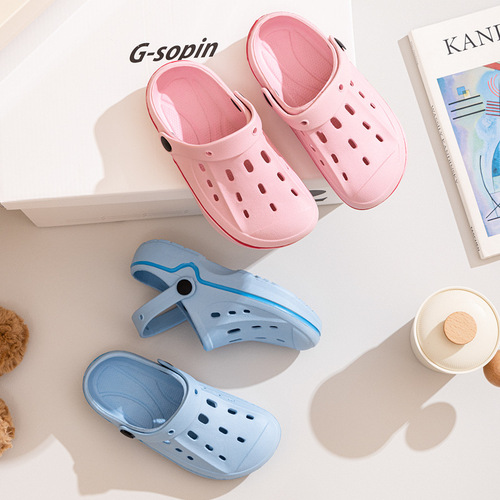 Qida Shun New Children's Hole Shoes Summer Rafting Unisex Parent-Child Garden Shoes Indoor and Outdoor Slippers 30-45 Size