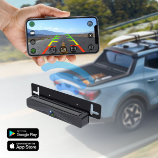 Solar Wifi Wireless Car App Reversing Camera Blind Spot Surveillance Image Rear View License Plate Camera