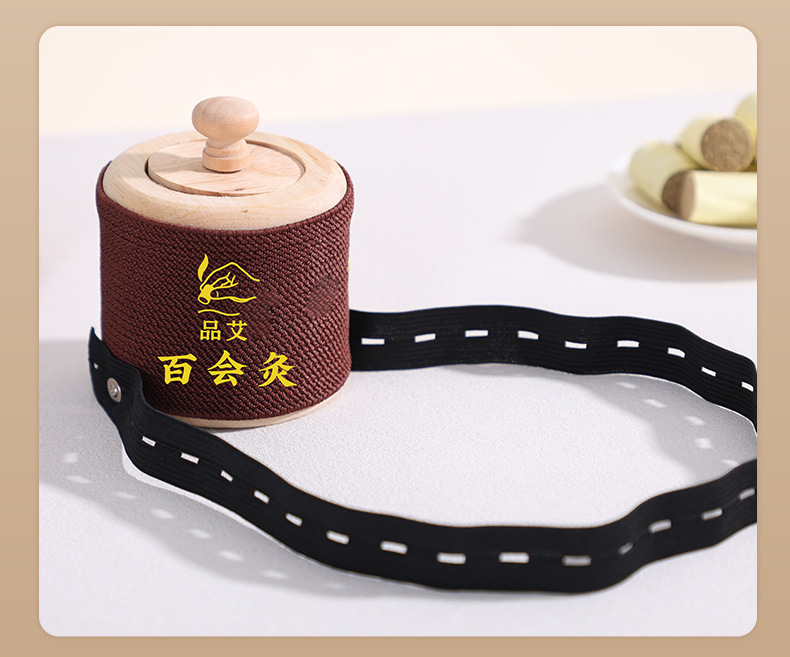 Baihui Moxibustion Box Portable Wooden Head Moxa Burner for Baihui Point Home and Travel Use details