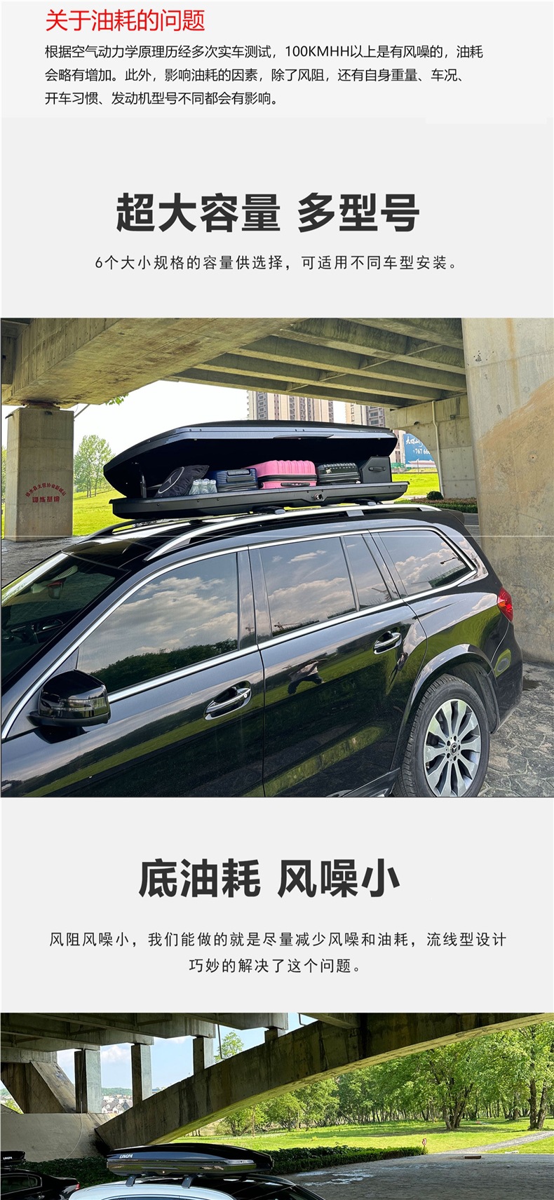 Roof Luggage Box for Suv, Universal Car Roof Box, Luggage Rack, Travel Box, Ultra-Thin, Large Capacity, Recessed Type