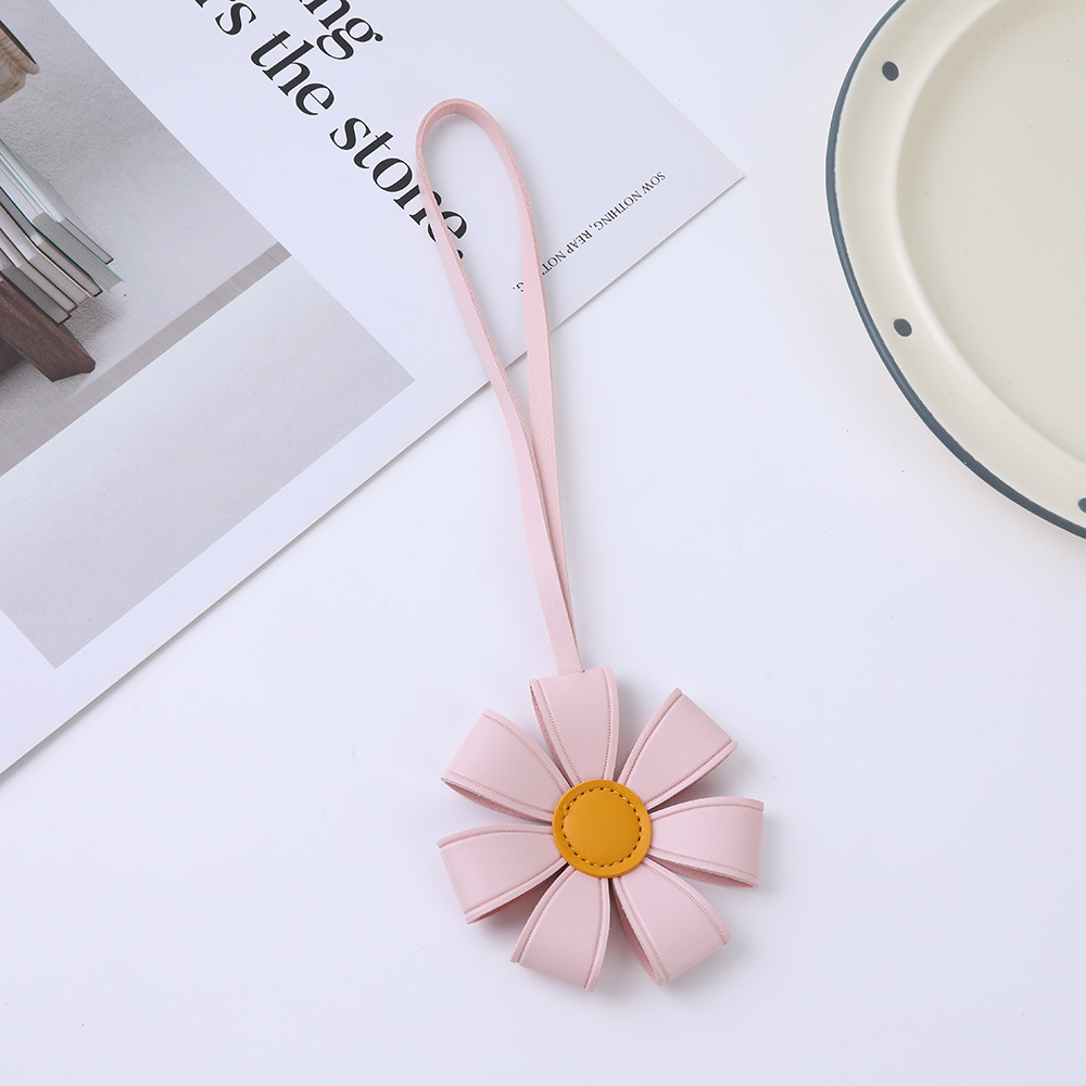 Colgante Llavero de Girasol de PU Decorativo para Mochilas y Bolsos